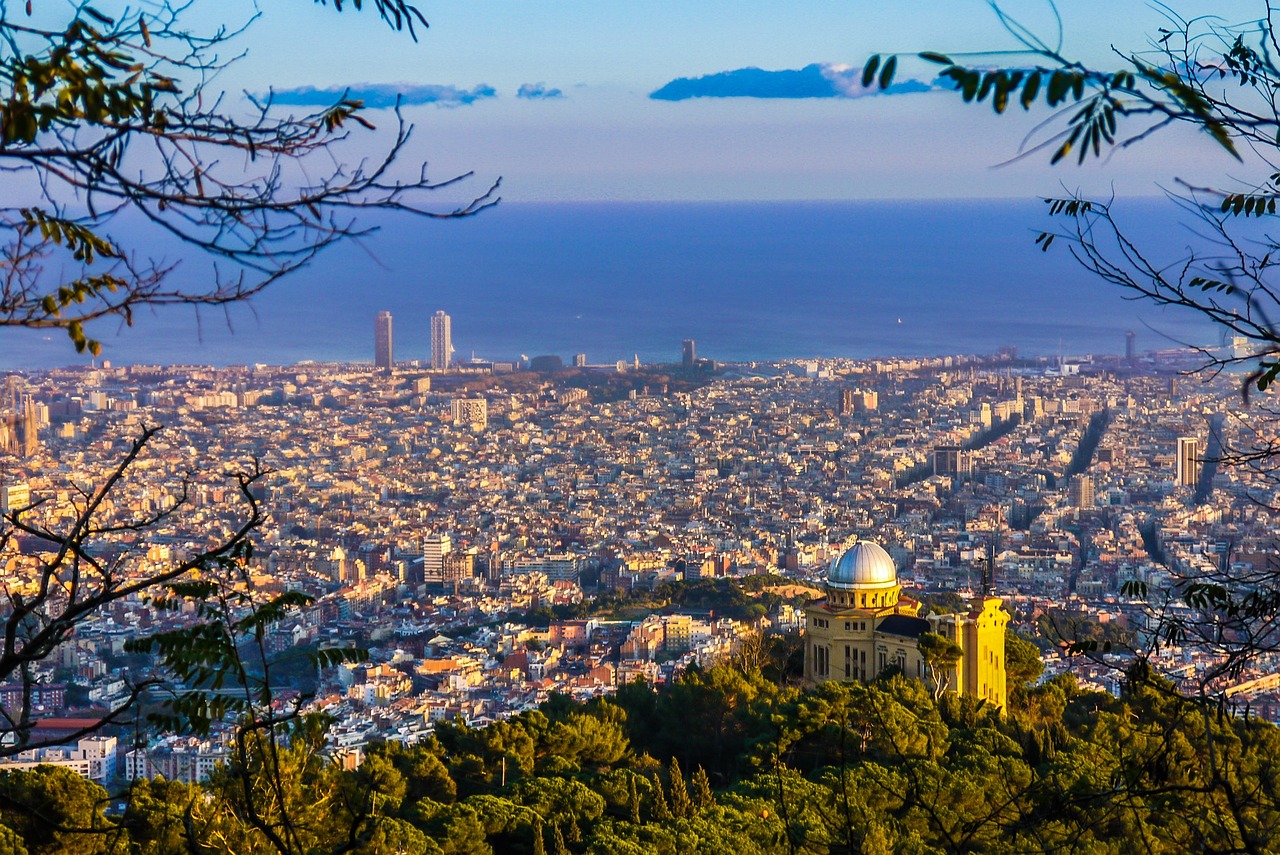 View of Barcelona, Spain from above.