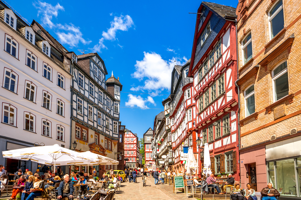 The old city center of Marburg, Germany.