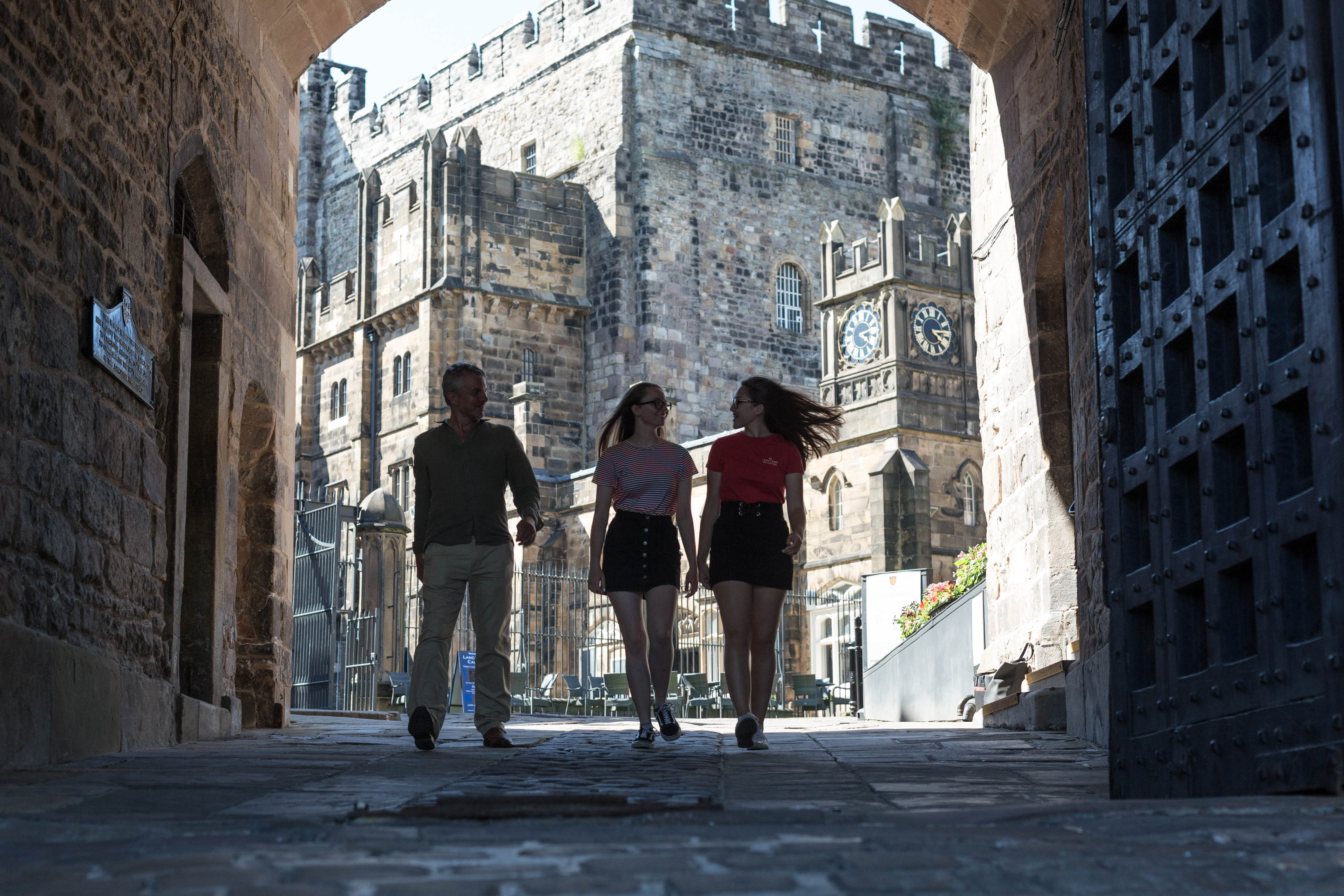 Students explore Lancaster Castle. 