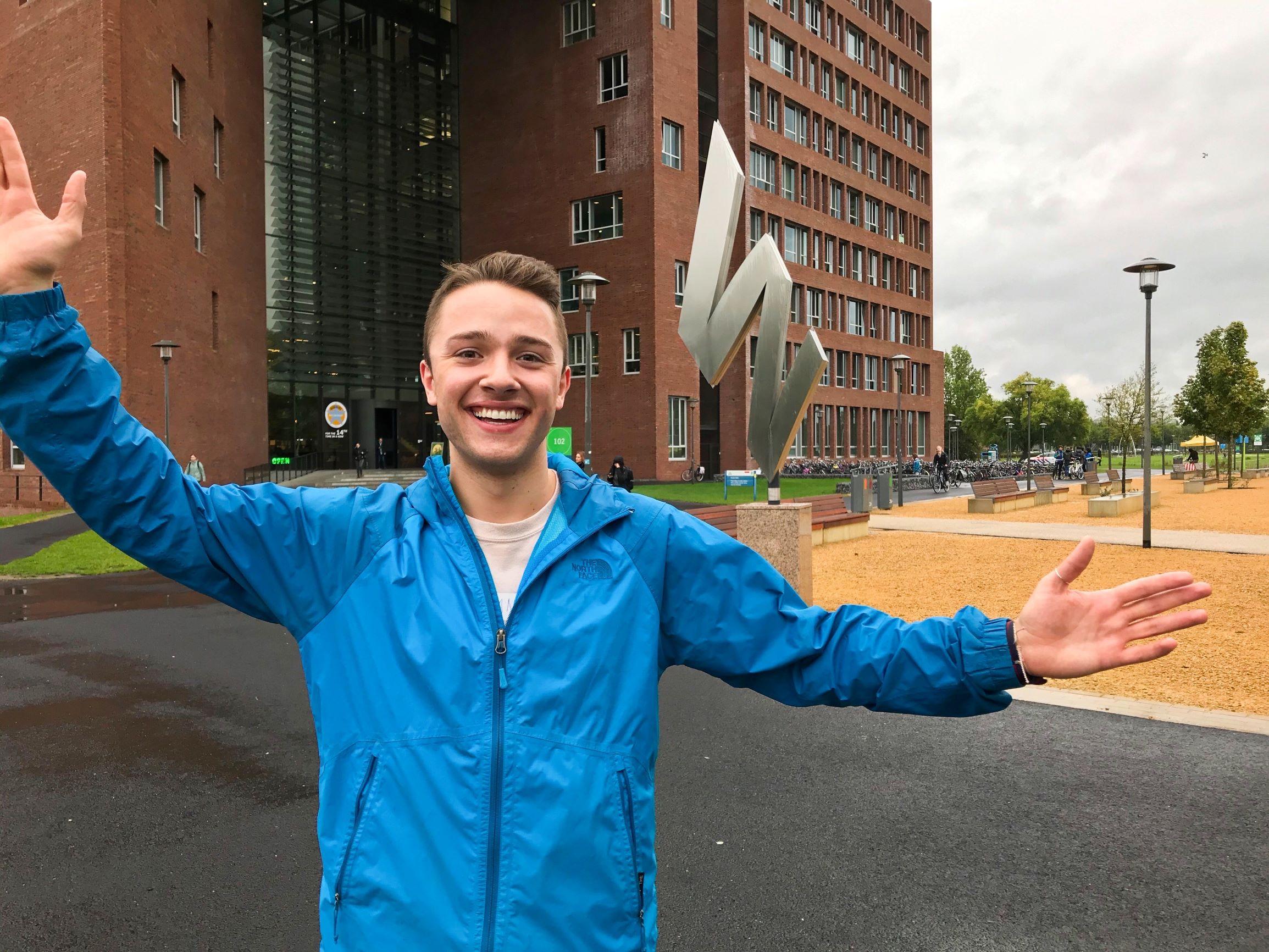 ISU student poses on Wageningen campus