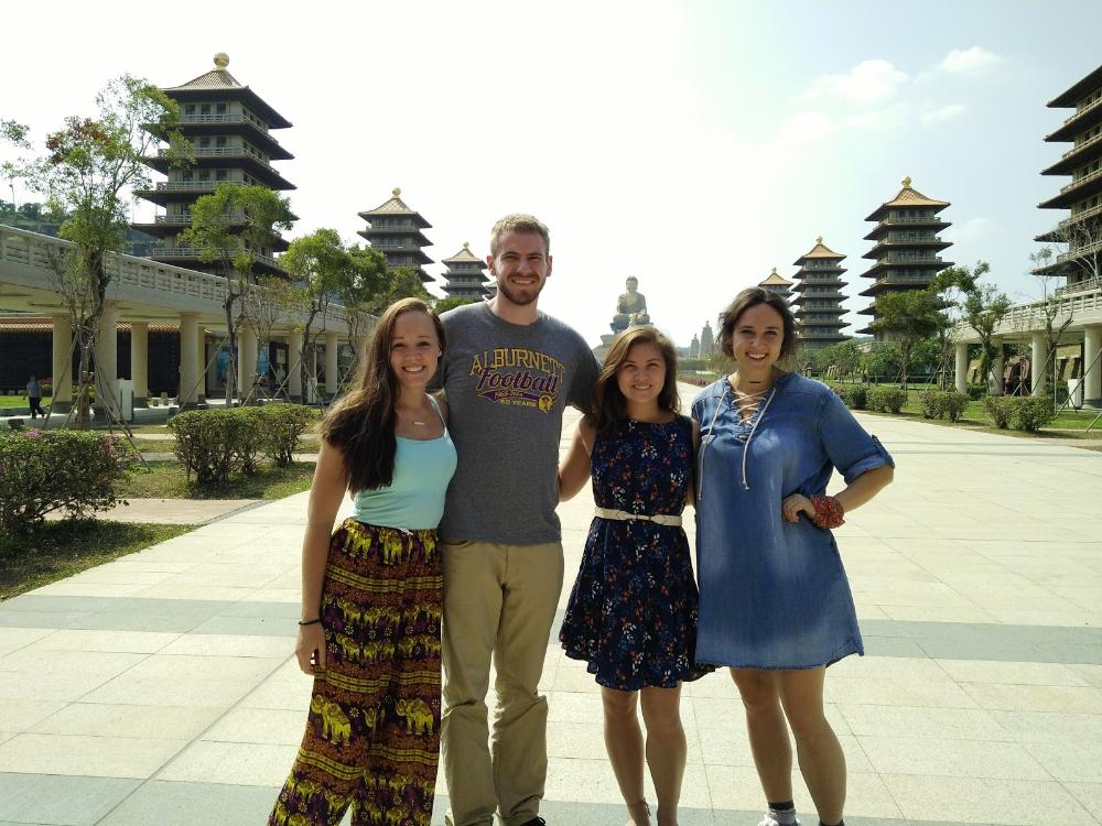 Students pose for a picture in Taiwan.